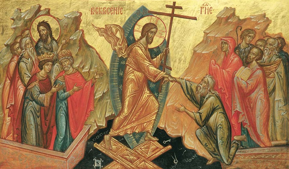 orthodoxe Auferstehungsikone (c) Bild: Ikonenschreiber unbekannt, Text: Br. Rafael Dermund ofm, kgi-fides Düsseldorf orthodoxe Auferstehungsikone